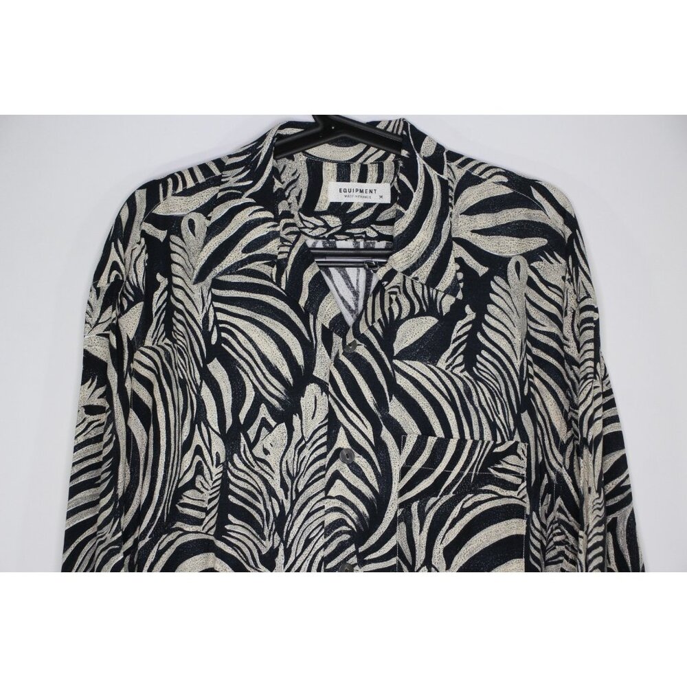 Equipment Mens Medium Rayon Flowy Loop Collar Button Up Shirt NEW RARE N1341 - Picture 2 of 7